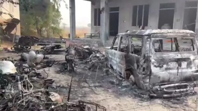 The scene of the violence. (PTI) The scene of the violence. (PTI)