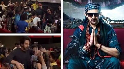 Kartik Aaryan recently held a special screening of Bhool Bhulaiyaa 3 for kids on Children's Day. Kartik Aaryan recently held a special screening of Bhool Bhulaiyaa 3 for kids on Children's Day.