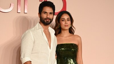 Shahid Kapoor with his wife Mira Rajput attend the launch of Tira's store. (AFP) Shahid Kapoor with his wife Mira Rajput attend the launch of Tira's store. (AFP)