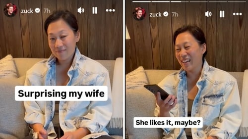 Priscilla Chan's reaction to Mark Zuckerberg's song for her. (Instagram/@zuck) Priscilla Chan's reaction to Mark Zuckerberg's song for her. (Instagram/@zuck)