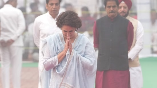 Congress leader Priyanka Gandhi Vadra in Delhi. (PTI Photo/Atul Yadav) (PTI)
