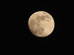 Patna, Bihar, India -Nov .14, 2024:A view of full moon on the eve of Kartik Purnima in Patna, Bihar, India, Thursday,14, 2024.(Photo by Santosh Kumar/ Hindustan Times)