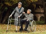 Japanese Prince Mikasa, right, and his wife Princess Yuriko talk at their residence in Tokyo. (AP File Photo)