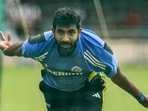 Jasprit Bumrah in action during training. Jasprit Bumrah in action during training.