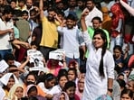 Hundreds of aspirants had staged protests outside the UPPSC office in Prayagraj, demanding a change to the exam format. (HT) Hundreds of aspirants had staged protests outside the UPPSC office in Prayagraj, demanding a change to the exam format. (HT)