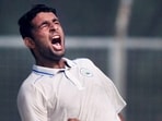 Anshul Kamboj celebrates during the Ranji Trophy match vs Kerala Anshul Kamboj celebrates during the Ranji Trophy match vs Kerala