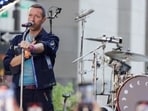 Chris Martin at the Coldplay concert.