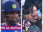 Sanju Samson says sorry to lady after his shot hit her Sanju Samson says sorry to lady after his shot hit her