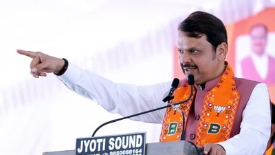 Maharashtra Deputy Minister Devendra Fadnavis addresses a public meeting for the state Assembly elections at Mukhed in Nanded. (Dev_Fadnavis-X) Maharashtra Deputy Minister Devendra Fadnavis addresses a public meeting for the state Assembly elections at Mukhed in Nanded. (Dev_Fadnavis-X)