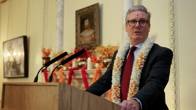 Britain's Prime Minister Keir Starmer during a reception at 10 Downing Street to celebrate Diwali in London on October 29, 2024. (Reuters)
