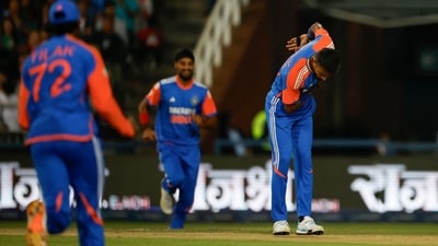 Arshdeep finished with figures of 3/20 in three overs while Pandya returned 1/8 in three overs. (AFP) Arshdeep finished with figures of 3/20 in three overs while Pandya returned 1/8 in three overs. (AFP)