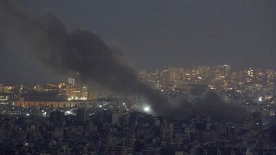 Smoke billows over Beirut's southern suburbs, after an Israeli strike, amid the ongoing hostilities between Hezbollah and Israeli forces, as seen from Baabda, Lebanon November 15, 2024. (REUTERS)