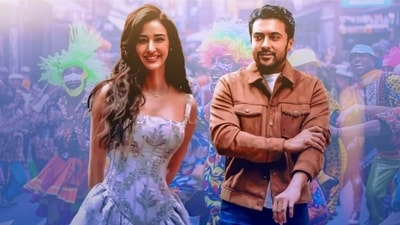 Disha Patani and Suriya in a still from Siva's fantasy film Kanguva which has been criticised for its loudness. Disha Patani and Suriya in a still from Siva's fantasy film Kanguva which has been criticised for its loudness.
