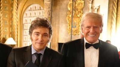 Donald Trump posing for a photo with Argentina's President Javier Milei. (X) Donald Trump posing for a photo with Argentina's President Javier Milei. (X)