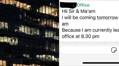 The image shows a part of a WhatsApp message by a junior that prompted a rant by his senior lawyer. (X/@AyushiiDoshiii, Unsplash/@Mitchell Luo) The image shows a part of a WhatsApp message by a junior that prompted a rant by his senior lawyer. (X/@AyushiiDoshiii, Unsplash/@Mitchell Luo)