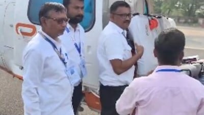 EC officials inspecting chopper of Union home minister Amit Shah (X/Amit Shah) EC officials inspecting chopper of Union home minister Amit Shah (X/Amit Shah)