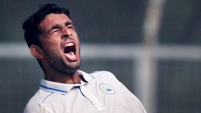 Anshul Kamboj celebrates during the Ranji Trophy match vs Kerala (BCCIDomestic/X) Anshul Kamboj celebrates during the Ranji Trophy match vs Kerala (BCCIDomestic/X)