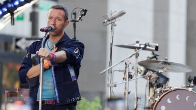 Chris Martin at the Coldplay concert. (REUTERS)