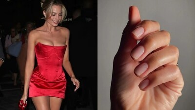 Margot Robbie's clear nails Margot Robbie's clear nails