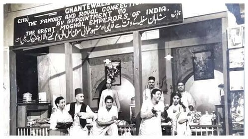 Ghantewala shop recreated in a Bombay studio for the 1954 film Chandni Chowk.