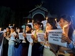 Students from various schools and colleges took part in a candlelight vigil organised by Democratic Students' Alliance of Manipur (DESAM) Students from various schools and colleges took part in a candlelight vigil organised by Democratic Students' Alliance of Manipur (DESAM)
