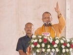 Uttar Pradesh chief minister Yogi Adityanath addresses a public meeting ahead of the Khair Assembly constituency bypoll, in Aligarh, Uttar Pradesh. Uttar Pradesh chief minister Yogi Adityanath addresses a public meeting ahead of the Khair Assembly constituency bypoll, in Aligarh, Uttar Pradesh.