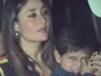 Kareena Kapoor covered Jeh's face from camera flashes. Kareena Kapoor covered Jeh's face from camera flashes.