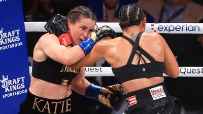 Ireland’s Katie Taylor managed to defend her undisputed light-welterweight crown against Amanda Serrano. (Getty Images via AFP) Ireland’s Katie Taylor managed to defend her undisputed light-welterweight crown against Amanda Serrano. (Getty Images via AFP)
