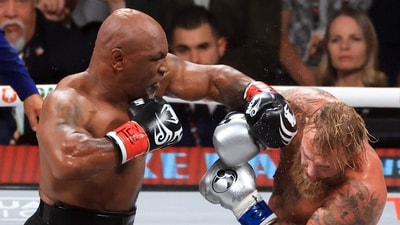 Everybody was hoping for Mike Tyson to produce something special, but he failed to put up much fight and struggled with his age in the final arounds. (Getty Images via AFP) Everybody was hoping for Mike Tyson to produce something special, but he failed to put up much fight and struggled with his age in the final arounds. (Getty Images via AFP)