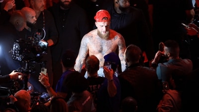 Jake Paul, 27, used his superior speed and movement to dominate the ageing Tyson with ease, and had the former undisputed heavyweight champion in trouble after landing a flurry of punches in the third round. (Getty Images via AFP) Jake Paul, 27, used his superior speed and movement to dominate the ageing Tyson with ease, and had the former undisputed heavyweight champion in trouble after landing a flurry of punches in the third round. (Getty Images via AFP)