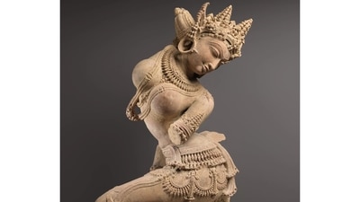 The celestial dancer sandstone sculpture has also been returned to India by the US. (manhattanda.org) The celestial dancer sandstone sculpture has also been returned to India by the US. (manhattanda.org)