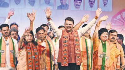 Earlier on Friday, BJP leader and home minister Devendra Fadnavis had called for a ‘dharma-yudh of votes’ to counter the ‘vote jihad,’ a reference to a purported appeal by an Islamic scholar for boycott against the BJP-led Mahayuti government. (Hindustan Times) Earlier on Friday, BJP leader and home minister Devendra Fadnavis had called for a ‘dharma-yudh of votes’ to counter the ‘vote jihad,’ a reference to a purported appeal by an Islamic scholar for boycott against the BJP-led Mahayuti government. (Hindustan Times)