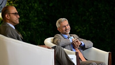 External Affairs Minister S Jaishankar in conversation with R. Sukumar, Editor-in-chief, Hindustan Times at the Hindustan Times Leadership Summit 2024 in New Delhi on November 16. (Ravi Kumar /Hindustan Times) External Affairs Minister S Jaishankar in conversation with R. Sukumar, Editor-in-chief, Hindustan Times at the Hindustan Times Leadership Summit 2024 in New Delhi on November 16. (Ravi Kumar /Hindustan Times)