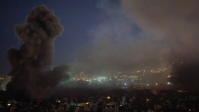 Smoke billows over Beirut's southern suburbs after an Israeli strike, amid the ongoing hostilities between Hezbollah and Israeli forces, as seen from Baabda, Lebanon November 16, 2024. (REUTERS)