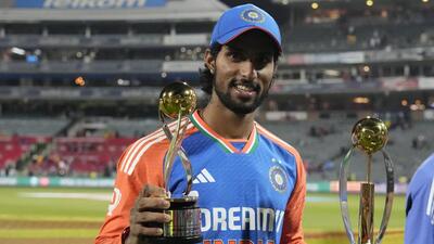 India's Tilak Varma, who was named both Player-of-the-Match and Series, in the 3-1 T20I series win over South Africa at the Wanderers Stadium, Johannesburg on Friday. (AP) India's Tilak Varma, who was named both Player-of-the-Match and Series, in the 3-1 T20I series win over South Africa at the Wanderers Stadium, Johannesburg on Friday. (AP)
