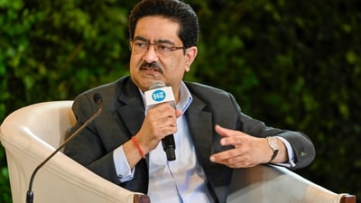 KM Birla, the chairman of the Aditya Birla Group, at the Hindustan Times Leadership Summit 2024 on November 16, 2024. (Raj K Raj/Hindustan Times) KM Birla, the chairman of the Aditya Birla Group, at the Hindustan Times Leadership Summit 2024 on November 16, 2024. (Raj K Raj/Hindustan Times)