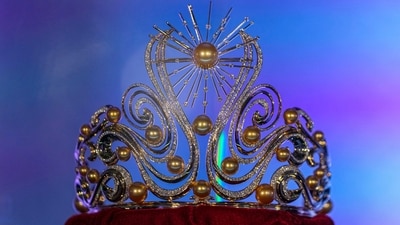 The Miss Universe crown is displayed during a media presentation at the Mexico City Arena, in Mexico City. (AP Photo/Fernando Llano) The Miss Universe crown is displayed during a media presentation at the Mexico City Arena, in Mexico City. (AP Photo/Fernando Llano)