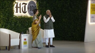 Prime Minister Narendra Modi at the Hindustan Times Leadership Summit. Prime Minister Narendra Modi at the Hindustan Times Leadership Summit.