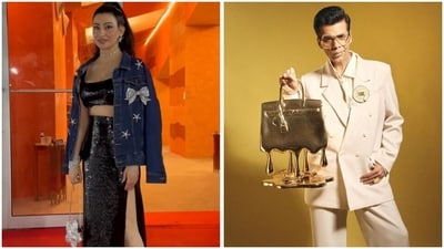 Shalini Passi and Karan Johar carried show-stealing bags to an art event. Shalini Passi and Karan Johar carried show-stealing bags to an art event.