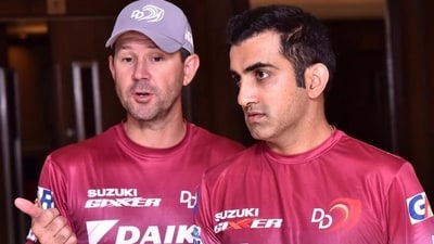 Gautam Gambhir and Ricky Ponting were previously together at Delhi Daredevils, with Ponting as coach and Gambhir as captain. (Delhi Daredevils)