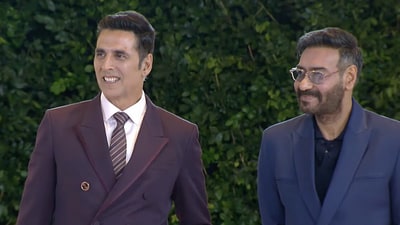Akshay Kumar and Ajay Devgn were both present at guest speakers at HTLS 2024. Akshay Kumar and Ajay Devgn were both present at guest speakers at HTLS 2024.