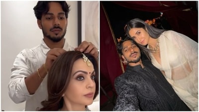 Amit Thakur with Nita Ambani and Katrina Kaif. (Instagram/@amitthakur_hair) Amit Thakur with Nita Ambani and Katrina Kaif. (Instagram/@amitthakur_hair)
