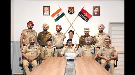 The accused in custody of Ludhiana police on Saturday. (HT Photo)