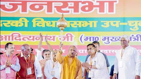 Uttar Pradesh chief minister Akhilesh Yadav at a rally in Kundarki assembly constituency in Moradabad district. (FILE PHOTO)