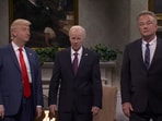 James Austin Johnson as Donald Trump, Dana Carvey as Joe Biden, and Alec Baldwin as Robert F. Kennedy Jr. during this week's Saturday Night Live cold open James Austin Johnson as Donald Trump, Dana Carvey as Joe Biden, and Alec Baldwin as Robert F. Kennedy Jr. during this week's Saturday Night Live cold open