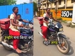 A Zomato delivery agent from Rajkot balanced work with her child, inspiring many online.


