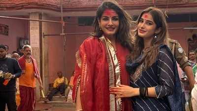 Actor Raveena Tandon recently embarked on a spiritually enriching journey to the Baidyanath Jyotirlinga temple in Jharkhand, accompanied by her daughter, Rasha Thadani. The visit to this revered site forms part of the duo's pilgrimage to the twelve Jyotirlingas, an ancient tradition among devotees of Lord Shiva. Rasha Thadani, who frequently shares moments from her life on social media, posted a series of photos from their visit on Instagram. Actor Raveena Tandon recently embarked on a spiritually enriching journey to the Baidyanath Jyotirlinga temple in Jharkhand, accompanied by her daughter, Rasha Thadani. The visit to this revered site forms part of the duo's pilgrimage to the twelve Jyotirlingas, an ancient tradition among devotees of Lord Shiva. Rasha Thadani, who frequently shares moments from her life on social media, posted a series of photos from their visit on Instagram.