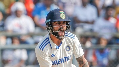 India's Virat Kohli in action during Day 3 of the third test match against New Zealand, at Wankhede Stadium in Mumbai on Sunday (Surjeet Yadav) India's Virat Kohli in action during Day 3 of the third test match against New Zealand, at Wankhede Stadium in Mumbai on Sunday (Surjeet Yadav)
