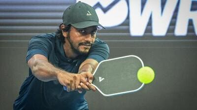 Armaan Bhatia, Indian Pickleball player plays a shot during PWR DUPR 2024 at RK Khanna Stadium in New Delhi, India, on October 27. (Sanchit Khanna/HT photo) Armaan Bhatia, Indian Pickleball player plays a shot during PWR DUPR 2024 at RK Khanna Stadium in New Delhi, India, on October 27. (Sanchit Khanna/HT photo)