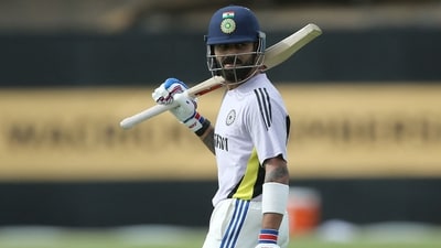 India's batsman Virat Kohli prepares to bat during the internal practice match. (Photo by David Woodley / AFP) (AFP) India's batsman Virat Kohli prepares to bat during the internal practice match. (Photo by David Woodley / AFP) (AFP)
